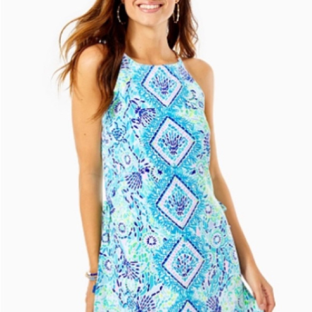 Lilly Pulitzer Blue Halter Sundress Mini